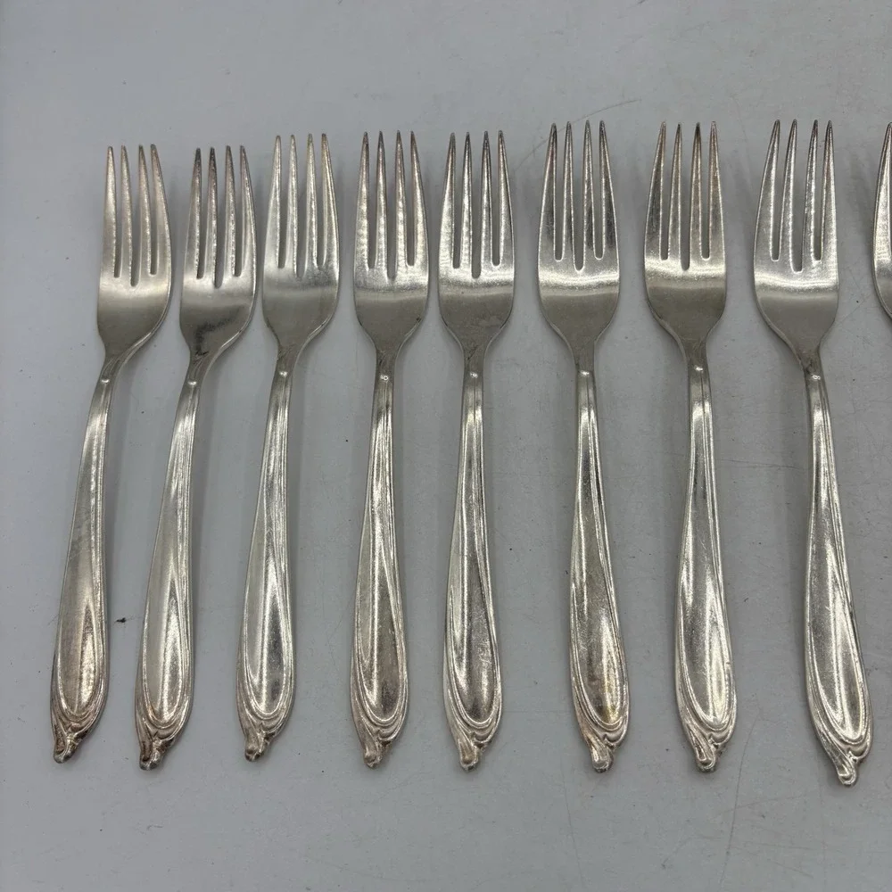 International Deep Silver Forks Inlaid Happy Anniversary‎ 7.25